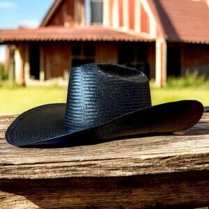 Bailey Cowboy Hat Mens Black Desert Night 10X Straw Western Hat Size 7